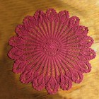 36inch Red Vintage Cotton Hand Crochet Flower Tablecloth Round Lace Topper Cloth