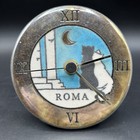 Small Standing Raku Studio Pottery Clock Roma Firenzeraku Italy 4 1 2    Cats