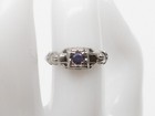 Antique 1920s  1400 Natural Alexandrite 18k White Gold Ring Signed Ewd