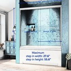 Double Sliding Tub Shower Door Aluminium Alloy Frame 6mm Tempered Clear Glass