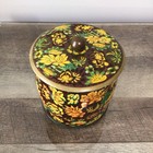 Vintage Daher England Floral Metal Canister Tin Mid Century   Issues