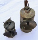 2  Vtg Coal Miner Lamps   Acme   Shanklin   Pat  1922   Mountain Top Tools