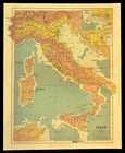 Vintage Italy Map Wall Art Decor Old Original Ca 1904 Venice Naples Antique