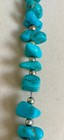 Vintage Turquoise Nugget Beaded Necklace Native American Signed Tc 21  Long