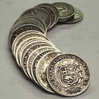 One-peru 1 2 Dinero Silver Coin Randomly Selected  900 Fine Half-dime Size