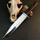 12 6  Stainless Dagger Knife Full Tang Wood Handle Fix Blade Leather Sheath