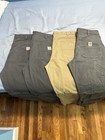 Carhartt Men s Relaxed Fit Canvas Work Pants Lot Of 4 42x32 Gray beige 102513