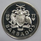 Barbados 1977  2 Dollars Staghorn Coral Fishes Dolphin Pelican Proof World Coin