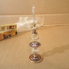 Vtg Hand Blown Egyptian Glass Perfume Bottle Decanter W dauber Tourist Box  6 