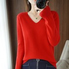 Knitted  Korean-style New V-neck Shirt Loose Discount Women s Best-seller