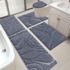 Bath Rug Set 5 Pcs Soft Bath Mat With Toilet Cover   U-shaped Contour Toilet Rug