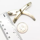 925 Sterling Silver 2-tone Vintage Mexico Cross  x  Pin Brooch   Pendant