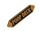 Plastic Poop Deck Wall Plaque Sign Nautical Nursery Or Boat Decor Brass Coloring