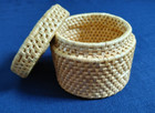 Vintage Woven Rattan Wicker Basket With Lid Small Keepsake Trinket 3x5