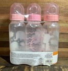 Baby Bottles Pink 9oz Silicone Nipples Bpa Free Med Flow 3 Pack With Bonus