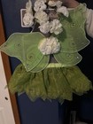 Cute  Dog Fairy Costume Green Tutu Dress With Wings Size L 10-12 Pet Halloween