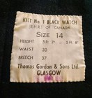 Original Military Kilt Black Watch Canada Government Tartan Size 14 Glasgow