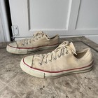 Vintage 1970s Converse Low Tops White Chucks Sneakers Made In Usa Mens Sz 10 5
