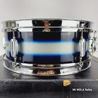 Vtg 1962-3 Rogers 5x14 Luxor 6-lug Snare Drum Blue   Silver Bread   Butter