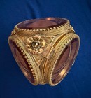 Antique French Floral Ormolu Beveled Glass Jewelry Box  Casket  Rare  Floral