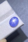 Certified 4 Ct Natural 6 Rays Blue Star Sapphire Oval Cabochon Loose Gemstone