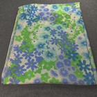 Burlington House Gold Star Twin  Flat Sheet Blue Mod Floral  Never Iron 72x104