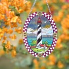 Lighthouse Garden Suncatcher For Window  Elliptic Stained Glass Window B