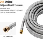 24 Feet High Pressure Braided Propane Hose Extension With Conversion Coupling