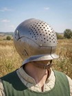 Medieval 18 Gauge Steel Perforated Close Helmet - Knight Armor For Sca  Larp