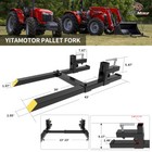 1500lb 43  Pallet Fork Skid Steer Bucket Clamp On Tractor W  Stabilizer Bar