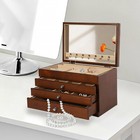 Treasure Jewelry Chest Organizer 4 Tier Vintage Wooden Storage Box With Mirror