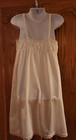 Vintage Inner World Girls White Nylon Dress Slip Sz 12 White Lace   Pink Trim