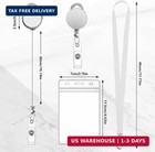 2 Pack Lanyards With Id Badge Holders  Retractable Badge Reel With Clear Vertica