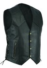 Mens Black Genuine Leather Motorcycle Vest-multi Pockets Biker Style Anarchy Soa