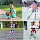 Adjustable Roller Skates For Kids  Girls  Boys - Light Up Wheels - 4 Sizes