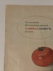 1956 Gilbeys Vodka Print Ad Tomato That Loves Being Squeezed Vtg 1950s Cocktail