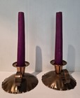 Vintage 2 Copper Chamberstick  Candle Holders Hand Crafted Primitive W  Candles