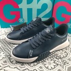 New G fore G 112 Men s Twilight Golf Shoes Navy Blue Leather Black Sneakers 