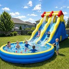 26ft Kids Inflatable House Dual Water Slides Water Park Large Splash Pool Blower