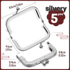 5 Pcs Metal Purse Frame  3 3 Inch Silver Kiss Clasp Frame  Bag Kiss Clasp Lock F