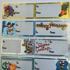 Vintage Christmas Gift Tags 24 Self-adhesive 2 Sheets Holiday Gift Stickers