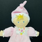 Kids Preferred Soft Baby Doll Plush Blonde Pink Ribbed Floral Bows Knot Hat 