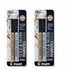 Pilot Gold And Silver Metallic Permanent Paint Markers  Extra Fine Point  2 pack