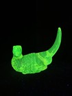 Vintage Mosser Glass Pheasant Bird Vaseline Uranium Hard To Find Mint Condition 