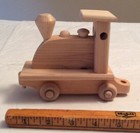 Handcrafted Childs Wooden Toy Train Set Of 4  Pieces Genuine Wood New 23    Long