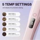 Wavytalk Pink Titanium Flat Iron 5 Heat Settings 450  f Led Detachable Comb