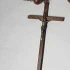 Vintage Large Wall Hanging Wooden Rosary Religious Catholic Cross Crucifix Jesus
