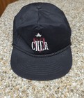 Vintage Cher Concert Hat Snapback Cap Black Rope Braid Heart Logo Kc Tag 80s 90s