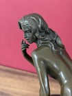 Vintage Bronze Sculpture Statue Woman Nude Marble Deco V Mavchi Rare Decor Art 