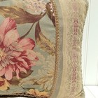 Croscill Throw Pillow Reversible Large Pink Flower Antique Style Satin Vintage